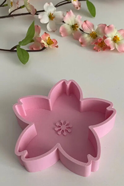Good To Glow Sakura Kase - Japon Stili Dekoratif Kase - Ortası Kabartmalı Tak...