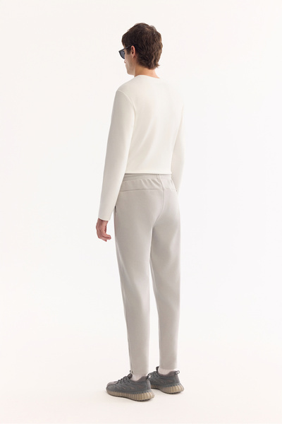 Avva Erkek Gri Beli Lastikli Bağcıklı Yandan Cepli Nervürlü İnterlok Jogger A52Y3403