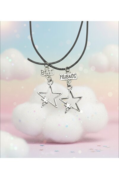 TUNA TAKI & AKSESUAR Yıldızlar Arkadaşlık Bff Best Friends Kolyesi Çocuk Kolye