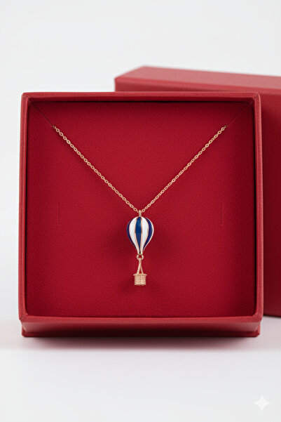 A-STİL TAKI 925 Ayar Gümüş Hediye Kutu Kapadokya Balon Kolye