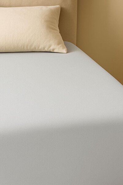 COTENCONCEPT Single Plain Cotton Combed Bed Sheet - 2 Pieces, 150 x 200 cm Elastic
