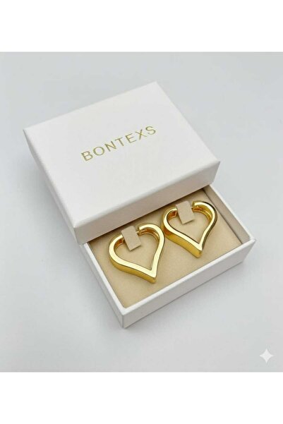 Bontexs حلق ذهبي على شكل قلب - عصري ومريح