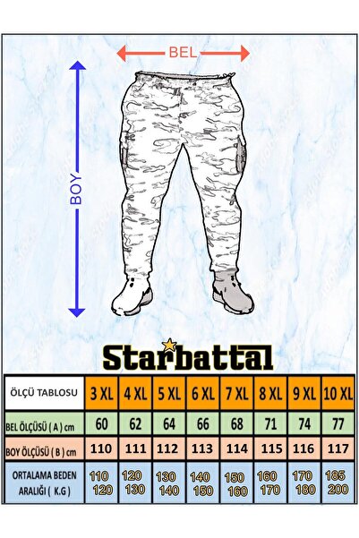 Starbattal Large Size Men's Plain Commando Sweatpants 22520 Indigo