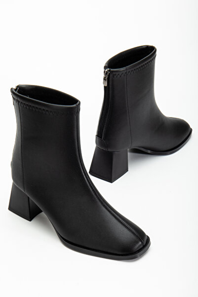 guijarro | Stil Sahibi Görünüm | Kombinlerin Yıldızı Siyah Blok Topuk Ankle Bot