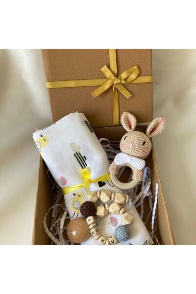 tiny wood Welcome Baby, Unisex Baby, Organic Newborn Baby Gift Set