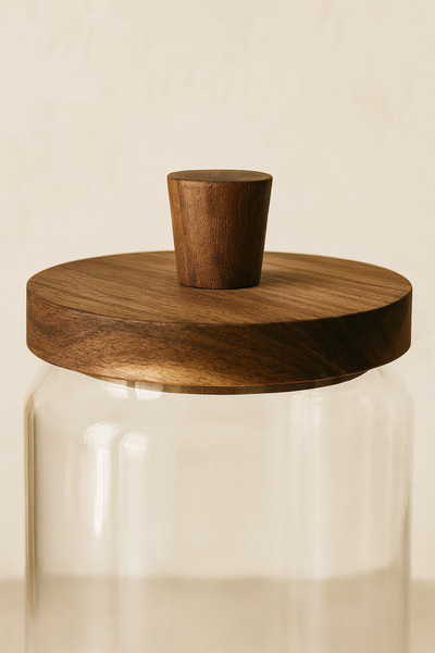 Bohemian Akasya Vakum Kapaklı Cam Kavanoz – 3'lü Set (950 ml & 700 ml & 450 ml)