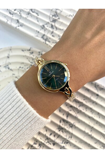 Mazzy Vintage Round Inside Green Women's Wristwatch