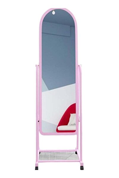 huitich Elegant Reflections Floor Mounted Mirror with Installation Kit Pink 126x46x8.5cm