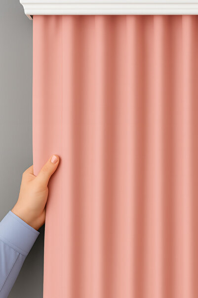 Emuz Blackout Backdrop Curtain Light Proof Pleatless Sunshade Backdrop, Powde...