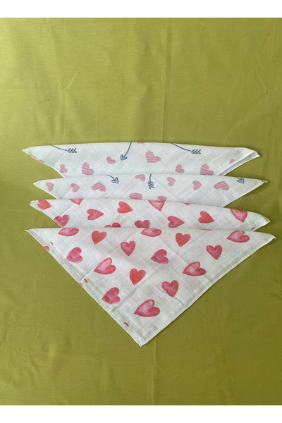 tiny wood Oeko-Tex Sertifikalı %100 Pamuk Müslin Bebek Ağız Mendili – 4'li Se...