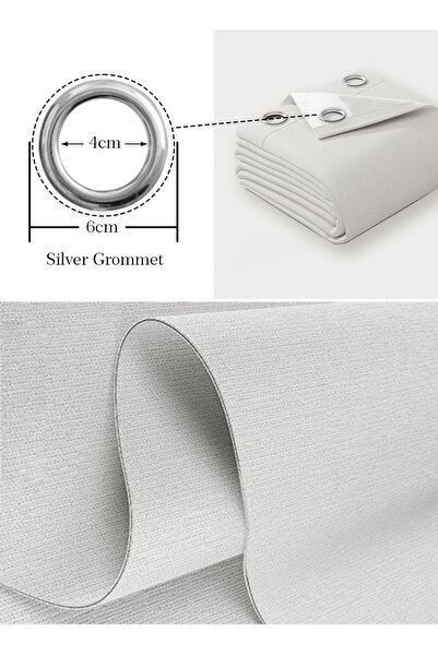 Generic Double-Sided Chenille Grommet Top Blackout Curtain, 1Panel, 2.5mW x 3.1mH, Fits Windows 1.25–1.65m