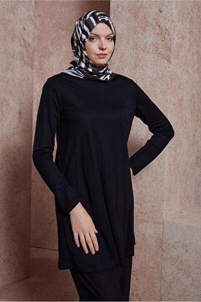 Alvina 44646 Model Plain Crew Neck Tunic