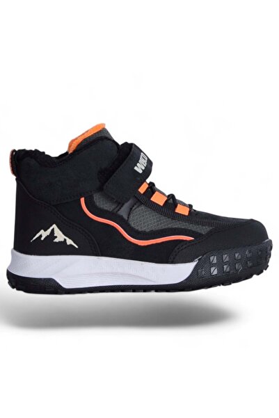 moda ayakkabım Visco 064 Siyah-Kahverengi Erkek Çocuk Kışlık Bot Ayakkabı