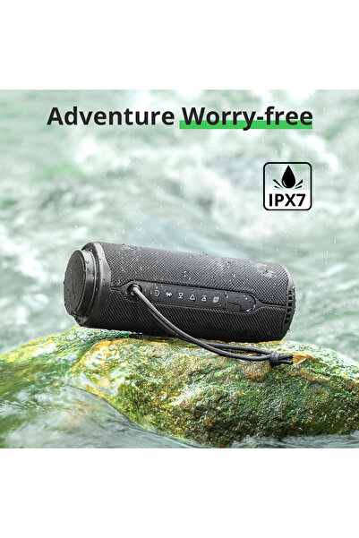 Tronsmart T8 Portable 40W Bluetooth Speaker, 360° Sound, IPX7 Waterproof, Custom EQ & Lights (Grey)