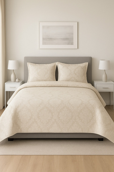 Çeyiz Bahçesi Adella Double Bedspread Cream