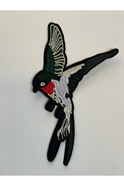 Gönülden Tasarım 20x14 Cm Se lipsește cu fier de călcat Broderie Aplicație de pasăre Accesoriu pentru patch-uri