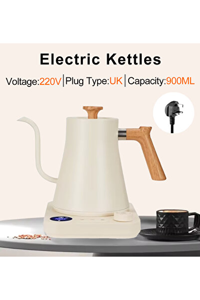 Choice غلاية كهربائية بيضاء بمنفذ USB بقوة 220 فولت، سعة 900 مل، وعاء قهوة يد...