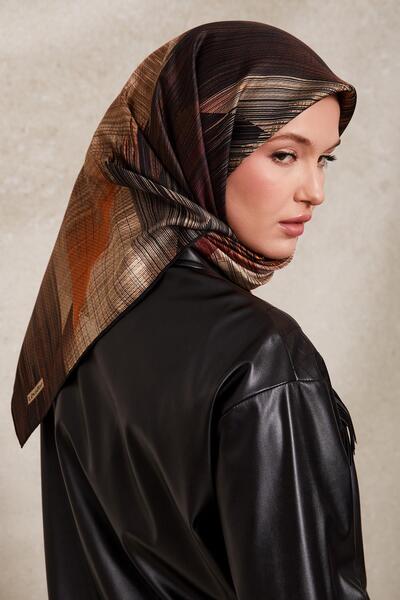 Levidor Μαύρο μεταξωτό μαντήλι με σχέδιο με ρίγες