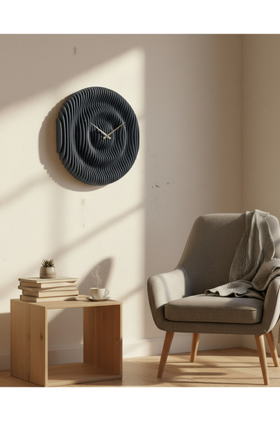 Tasarım Parametrik Ahşap Duvar Saati - Modern 3D Katmanlı El Yapımı Dekoratif Saat