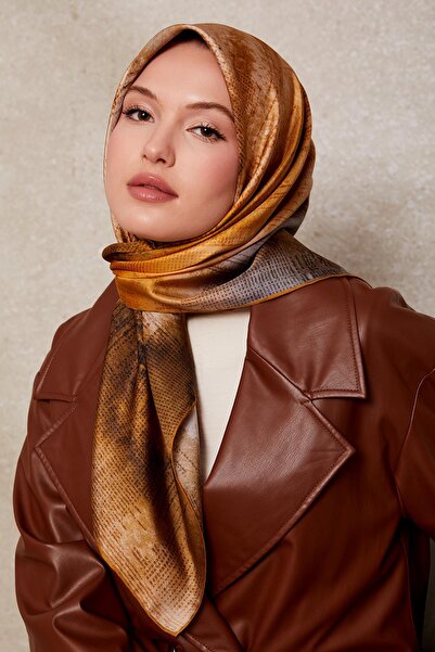 Levidor Lilac Patterned Twill Silk Scarf