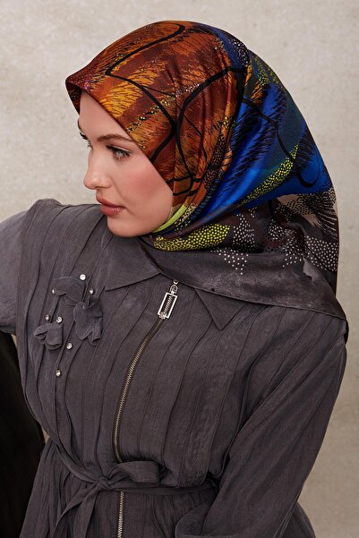 Levidor Smoked Mixed Speck Pattern Twill Silk Scarf