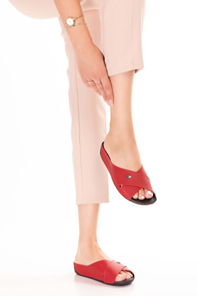 Gondol Kadın Anatomik Taban Terlik bio.1001 Kırmızı