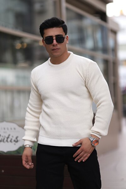 Quafash Men's Crew Neck Wool Blend Thessaloniki Knit Sweater