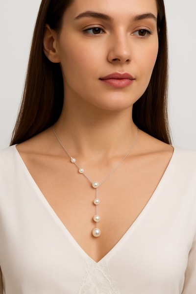 TUHAM AKSESUAR ÖZEL TASARIM Y İNCİ KOLYE