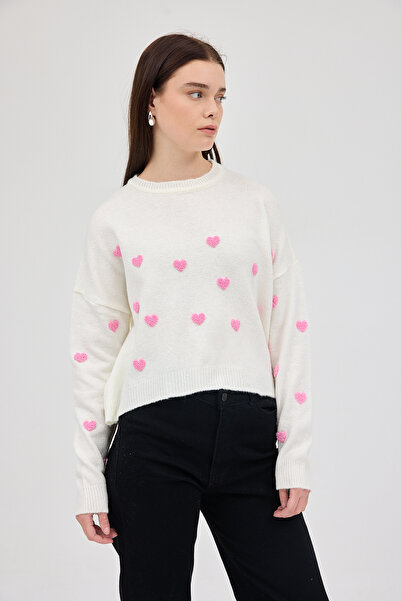 Rays سترة كروب برقبة دائرية مطرزة طبيعية اللون 2337