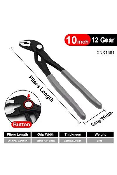 Choice كماشة مضخة مياه قابلة للتعديل مقاس 10 بوصات و8/10/12 بوصة كماشة سباكة ...