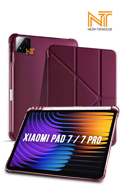 Nezih Case Mi Pad 7 ve Mi Pad 7 Pro Uyumlu Tri-Folding Kalem Bölmeli Uyku Modlu Akıllı Kılıf
