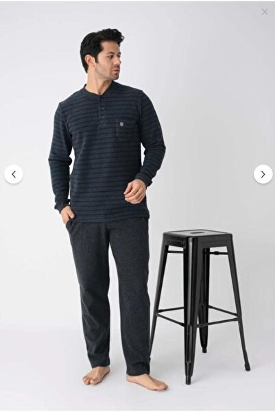 RAPAPA Ανδρικό σετ πιτζάμα με μακρυμάνικο ριγέ γιακά Σελανίκης 3347