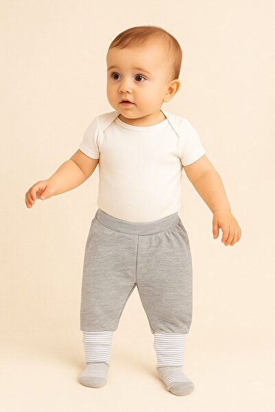 Baby Shez بنطلون سفلي واحد مصنوع من القطن بنسبة 100% مع جوارب وأحذية طويلة لل...