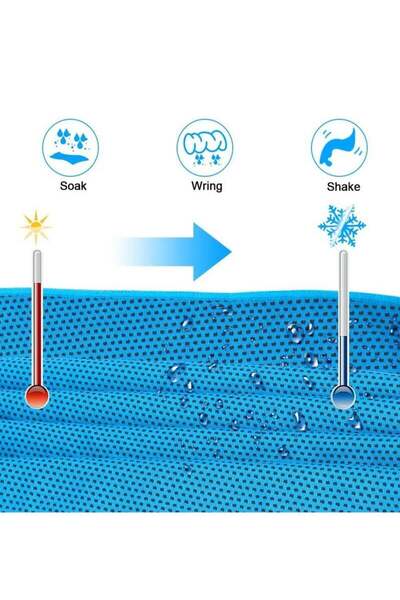 COOYA Pack of 4 Cooling Towel, Soft and Breathable Sports Towel, Fast Drying Towels (30x100 cm) Blue, Gray