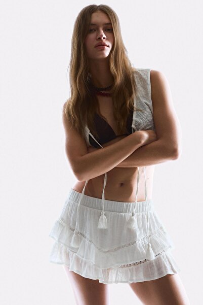 Bershka Textured boho skort