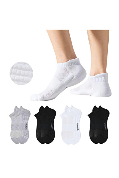 Lullaxx 4 أزواج من الجوارب الرياضية الرجالية القصيرة - قطن، ماصة للرطوبة، للر...