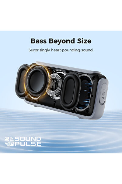 Tronsmart Trip 2 Portable Bluetooth Speaker 10W Deep Bass IPX7 Waterproof 20H Playtime Grey