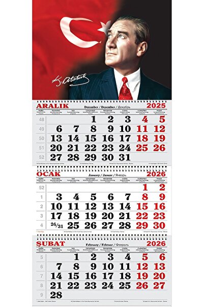 GENC DIJITAL BASKI 2026 Yılı Gemici Takvimi ---ATATÜRK VE TÜRK BAYRAĞI