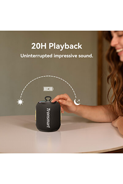 Tronsmart T8 Mini 16W Bluetooth Speaker, 360° Sound, IPX7 Waterproof, 20H Playtime, TWS, Grey