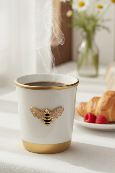 REGNA HOME Fine Living Golden Bee Mug