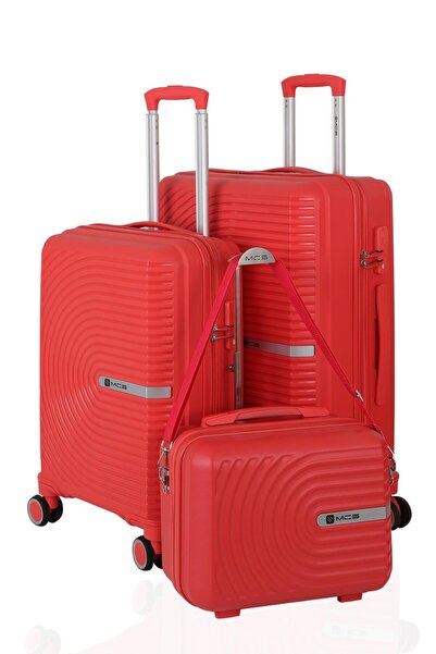 MÇS Mçs Polipropilen 3'lü Valiz Seti Orta & Kabin & Makyaj V374