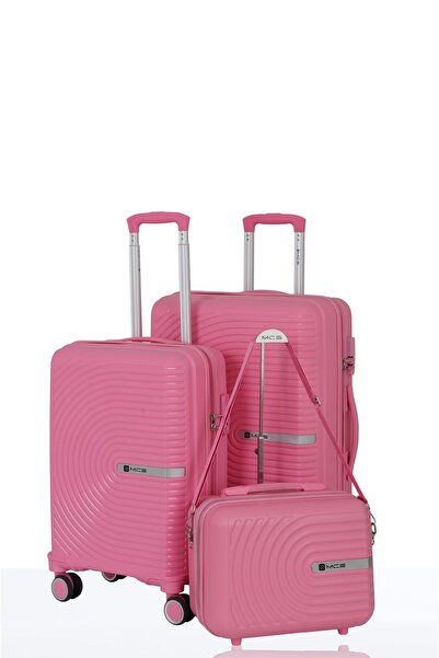 MÇS Mçs Polipropilen 3'lü Valiz Seti Orta & Kabin & Makyaj V374