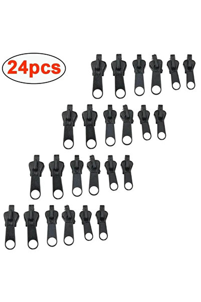 Choice Black-24pcs Black 6pcs Instant Zipper Universal Instant Fix Zipper Repair Kit Replacement Zip Slider