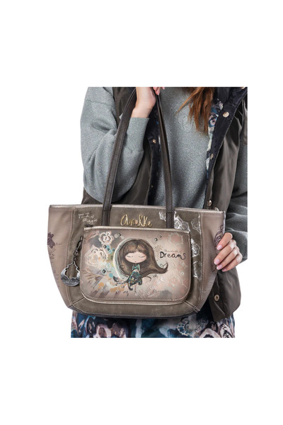 Anekke Casual purse, women, 41702-367, gray, -leather