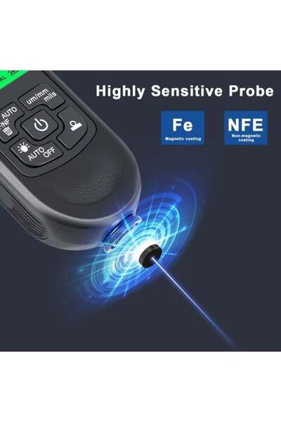 Generic جهاز قياس سمك طلاء السيارة HW-300PRO التلقائي، 0-2000 ميكرومتر (حديد وحديد غير حديد)