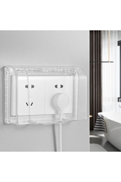 Choice White PS Plastic Splashproof Box New Thickened Self-adhesive Outlet Socket Waterproof Cover Double-p