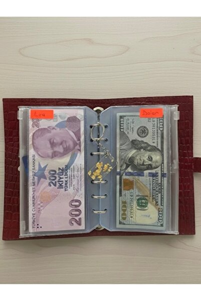 budi.crafts Bütçe Ajandası | Bütçe Planlayıcı Cüzdan (Kırmızı)