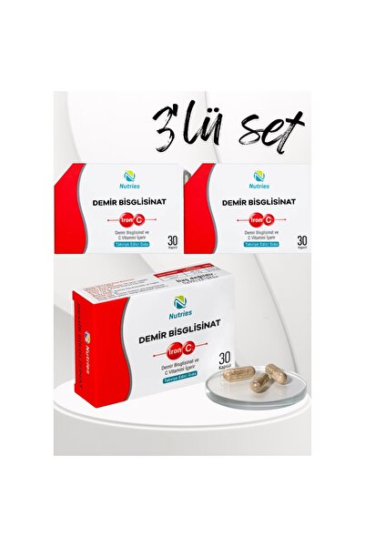 Nutries ديمير بيسجليسينات 30 كبسولة - مجموعة اقتصادية من 3 قطع