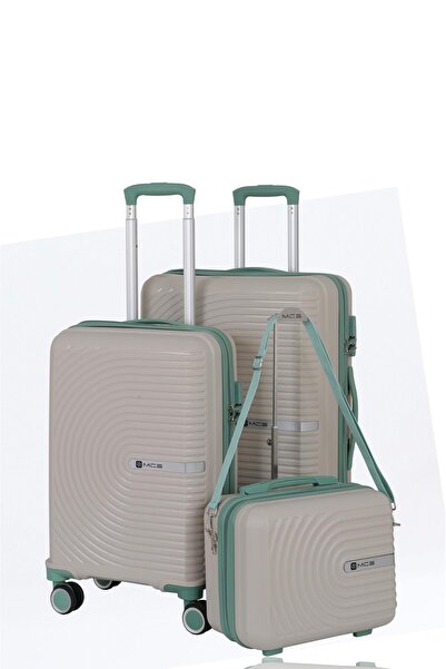 MÇS Polipropilen 3'lü Valiz Seti Orta & Kabin & Makyaj V374