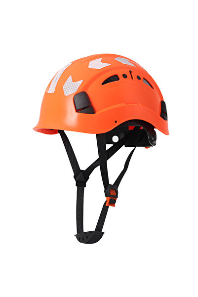 Choice Orange CE Construction Safety Helmet w/ Reflective Stickers Large Holes Breathable Work Hat Climbing